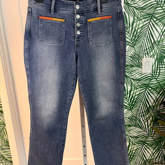NYDJ Marilyn Straight Embroidered Pocket Jeans Size 6 - Picture 2 of 11